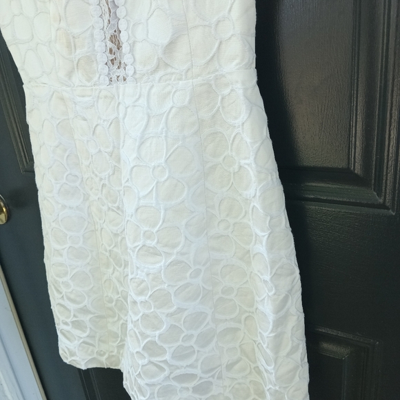 Lilly Pulitzer Dress Womens 4 Off White Raegan Sleeveless Lace Fit Flare Bridal - Picture 10 of 16
